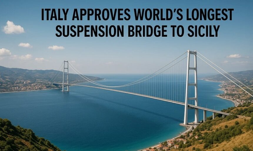 Italy Approves World’s Longest Suspension Bridge to Connect Sicily to Mainland 1 Italy Approves World Longest Suspension Bridge to Connect Sicily to Mainland
