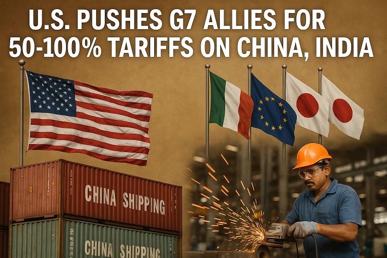 US Pushes G7 Allies for 50-100% Tariffs on China, India 1 U.S. Pushes G7 Allies for 50 100 Tariffs on China India