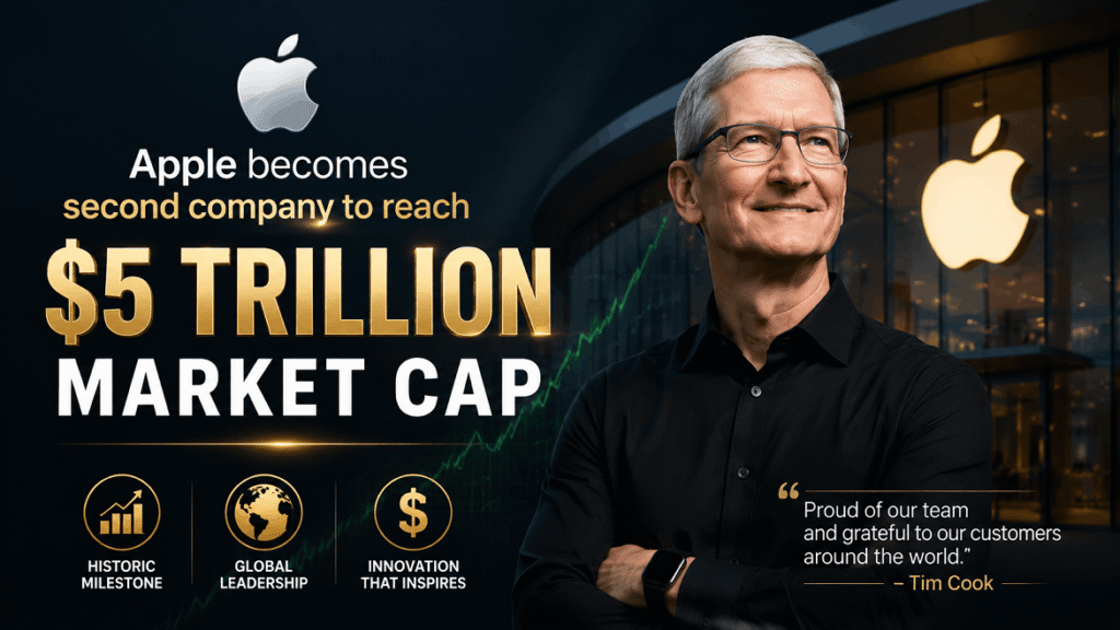 Apple becomes second company to reach 5 trillion cap