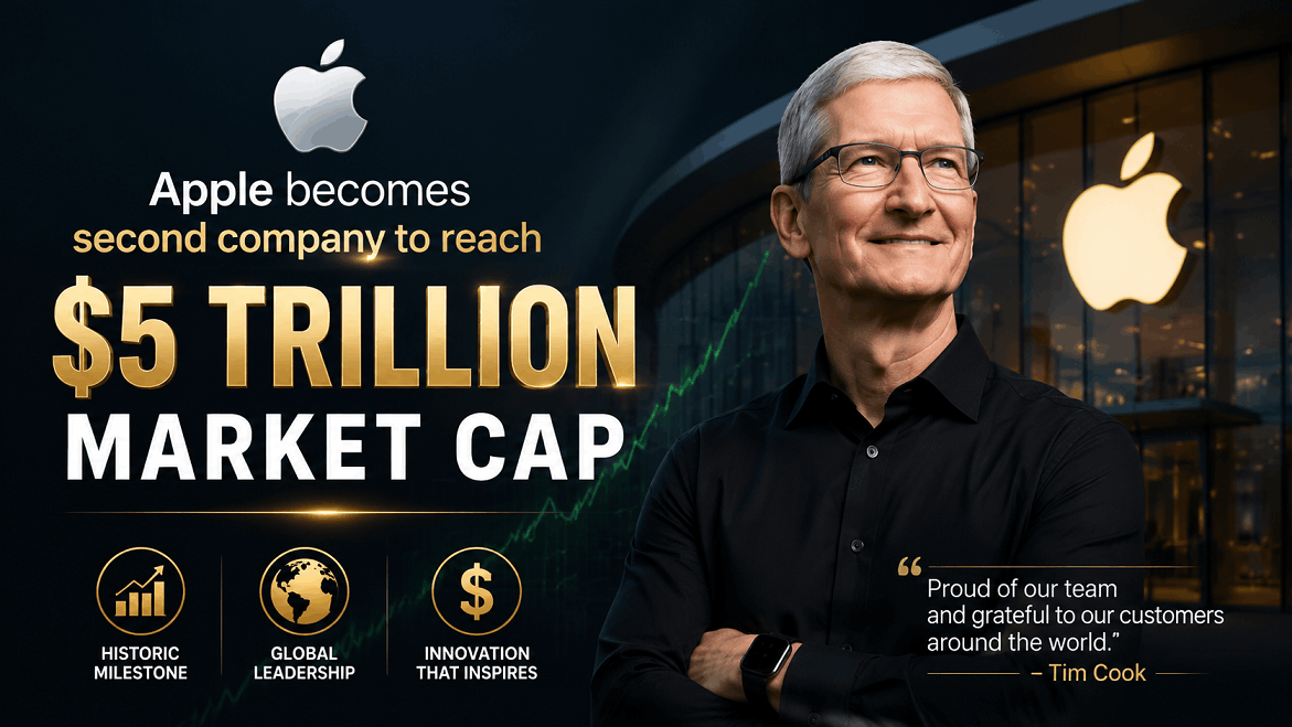 Apple becomes second company to reach 5 trillion cap
