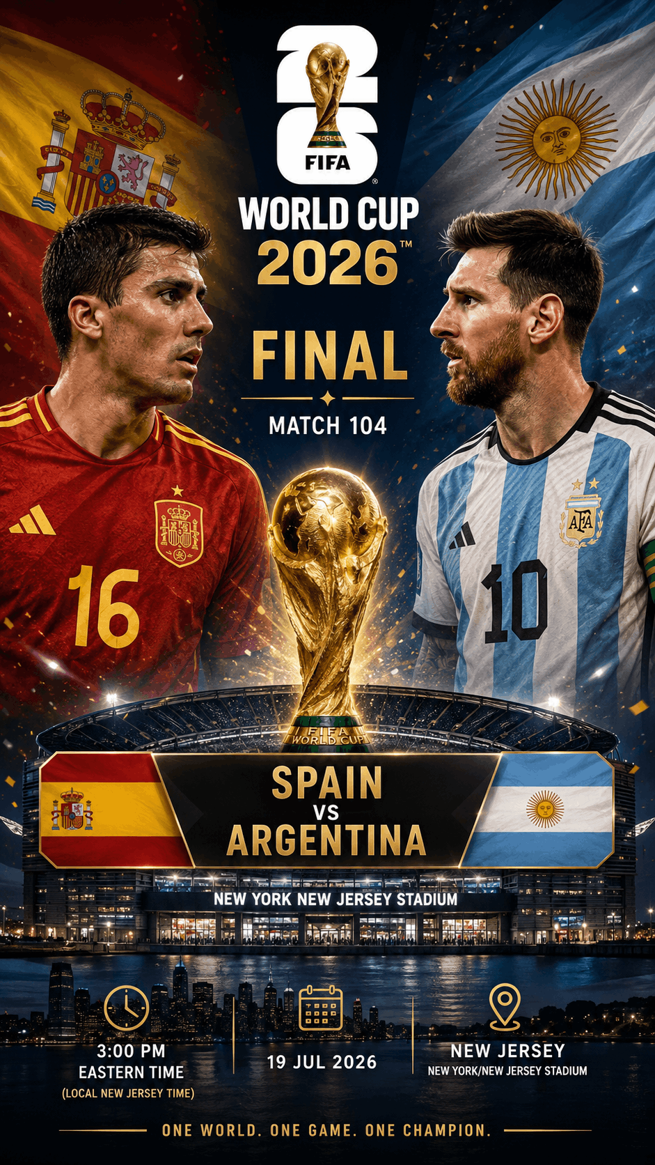 FIFA World Cup 2026 Final Spain vs Argentina