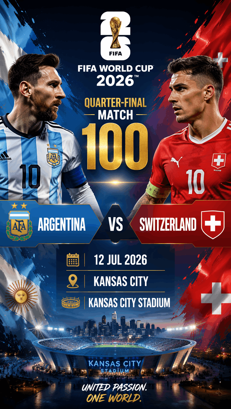 FIFA World Cup 2026 Quarter-final Argentina vs Switzerland