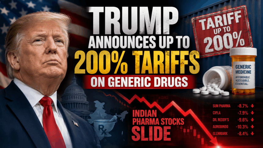 Trump announces up to 200 tariffs on generic drugs Indian pharma stocks slide