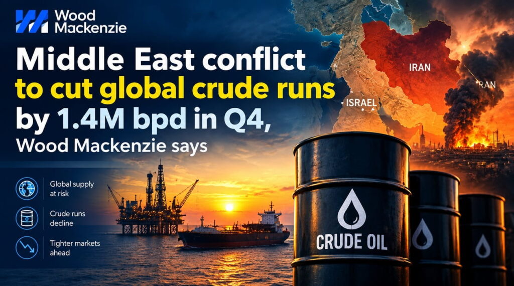 Middle East conflict to cut global crude runs by 1.4M bpd in Q4