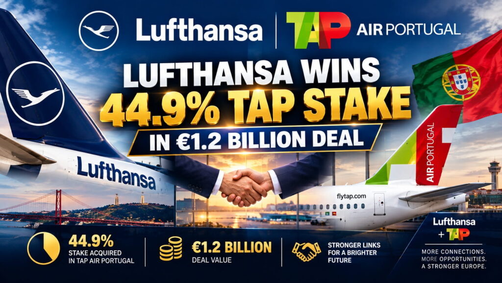 Lufthansa Wins 44.9 TAP Stake in 1.2 Billion Deal